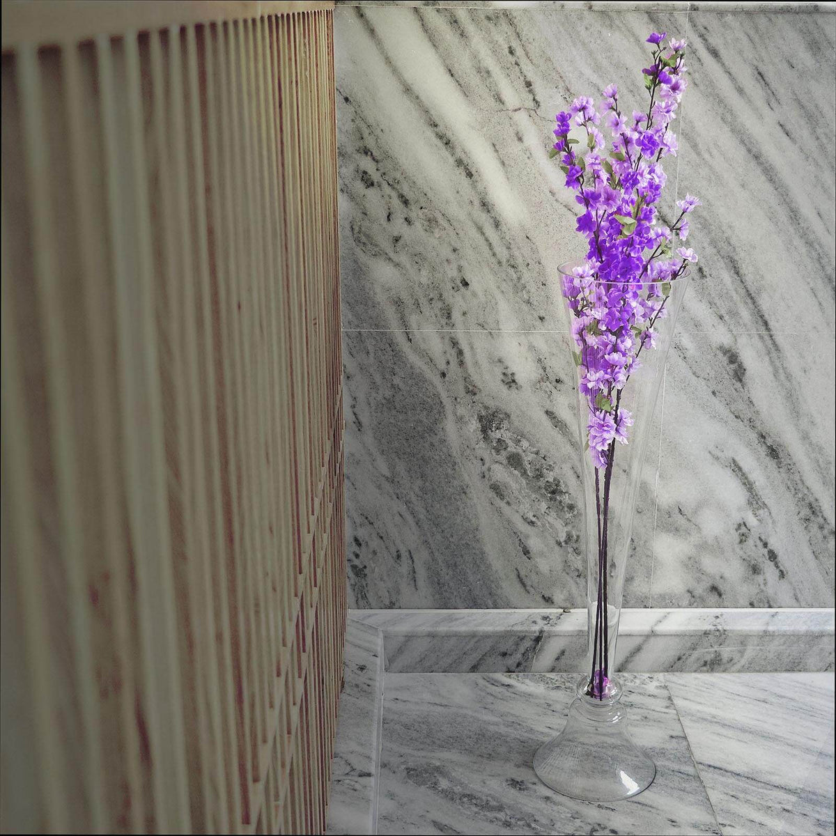 Glass Trumpet Floor Vase Reversible Clarinet Style 40" Clear - Sophisticated Floral Wedding Centerpiece